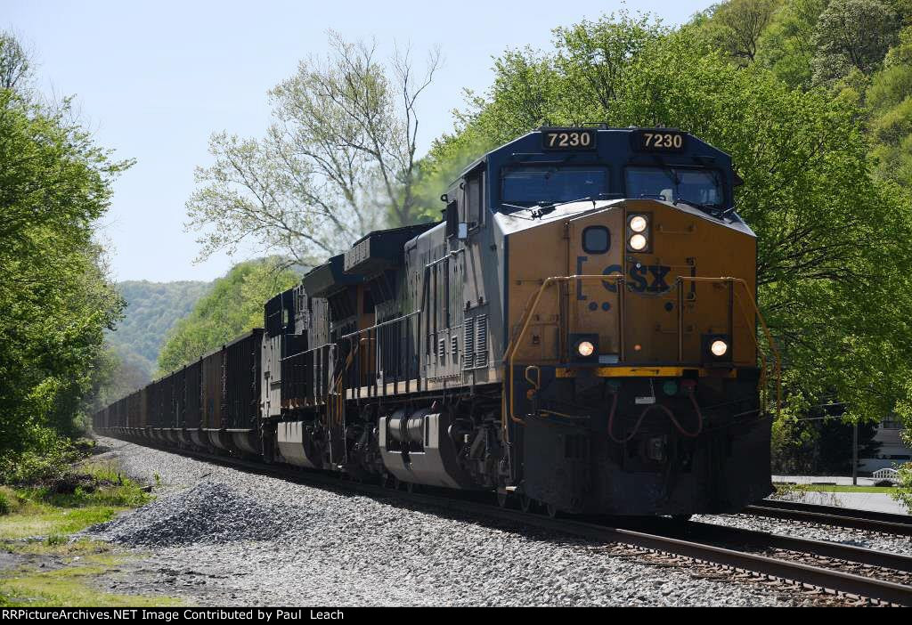 Empty coal train rolls west